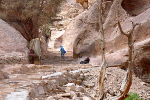 Climbing the 800 steps – Petra, Jordan