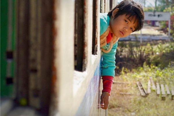 Boy on train – Myanmar
